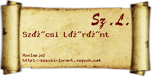 Szécsi Lóránt névjegykártya