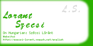 lorant szecsi business card