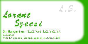 lorant szecsi business card